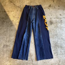 画像1: 【Wiz&Witch】"UNITED" TWO FACE SWEAT × DENIM WIDE PANTS / OS (1)