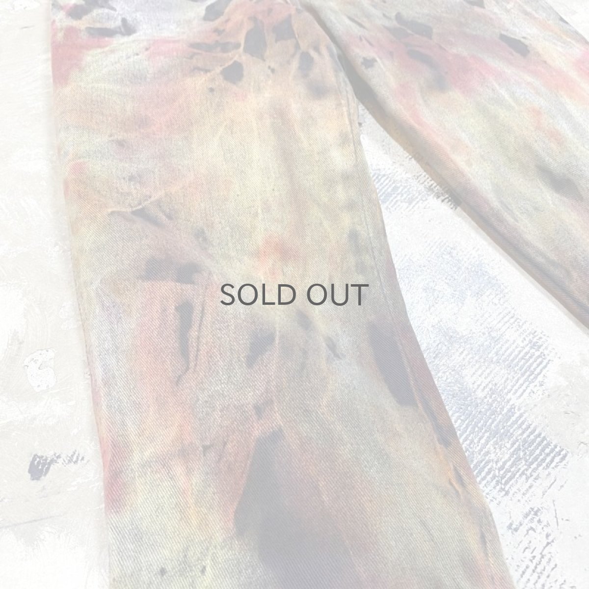 画像5: TIE DYE PAINTED FLARE SILHOUETTE PANTS / W30 (5)