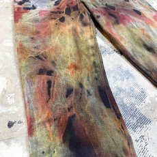 画像5: TIE DYE PAINTED FLARE SILHOUETTE PANTS / W30 (5)