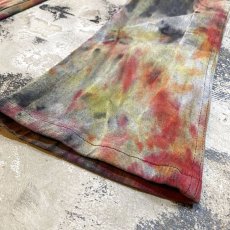 画像8: TIE DYE PAINTED FLARE SILHOUETTE PANTS / W30 (8)