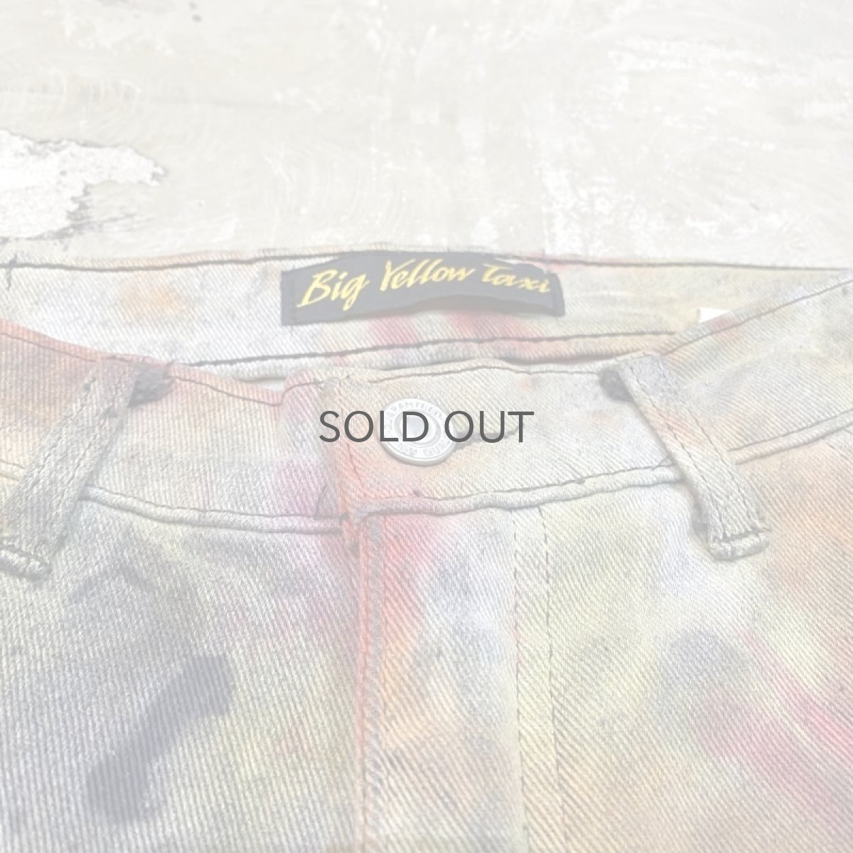 画像10: TIE DYE PAINTED FLARE SILHOUETTE PANTS / W30 (10)