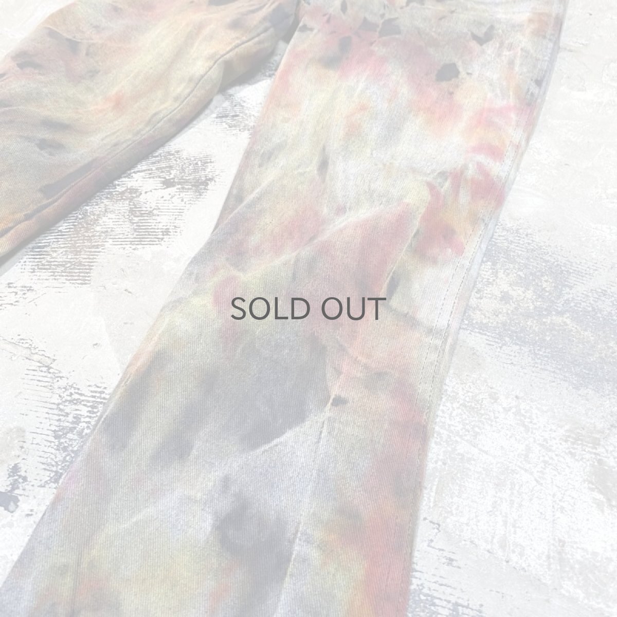 画像6: TIE DYE PAINTED FLARE SILHOUETTE PANTS / W30 (6)
