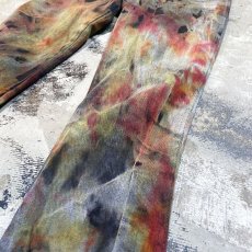 画像6: TIE DYE PAINTED FLARE SILHOUETTE PANTS / W30 (6)