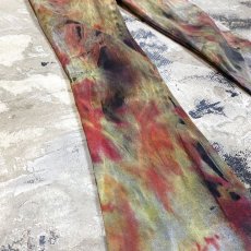 画像7: TIE DYE PAINTED FLARE SILHOUETTE PANTS / W30 (7)