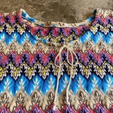 画像8: ALL OVER PATTERN MIX COLOR KNIT S/S TOPS / Ladies M  (8)