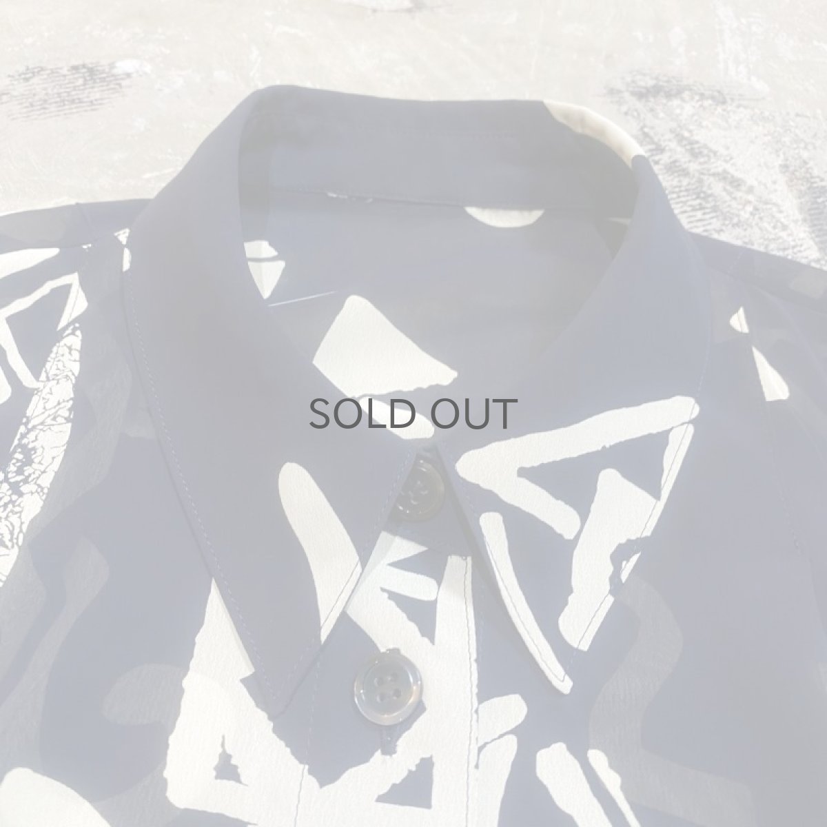 画像10: ARTISTIC GRAPHIC PATTERN S/S SHEER SHIRT / Mens L (10)