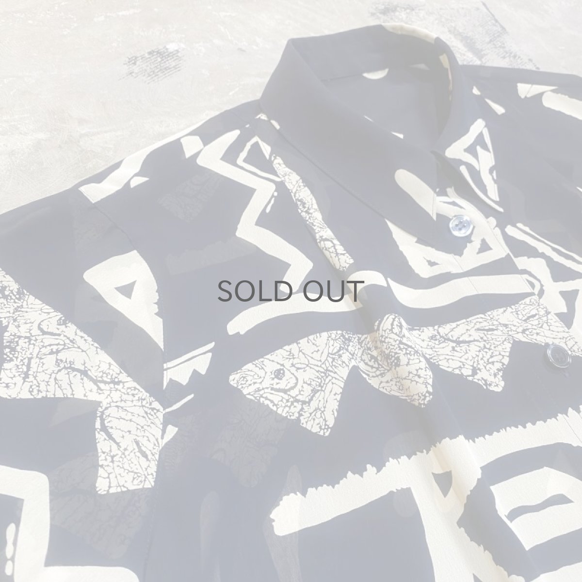 画像3: ARTISTIC GRAPHIC PATTERN S/S SHEER SHIRT / Mens L (3)