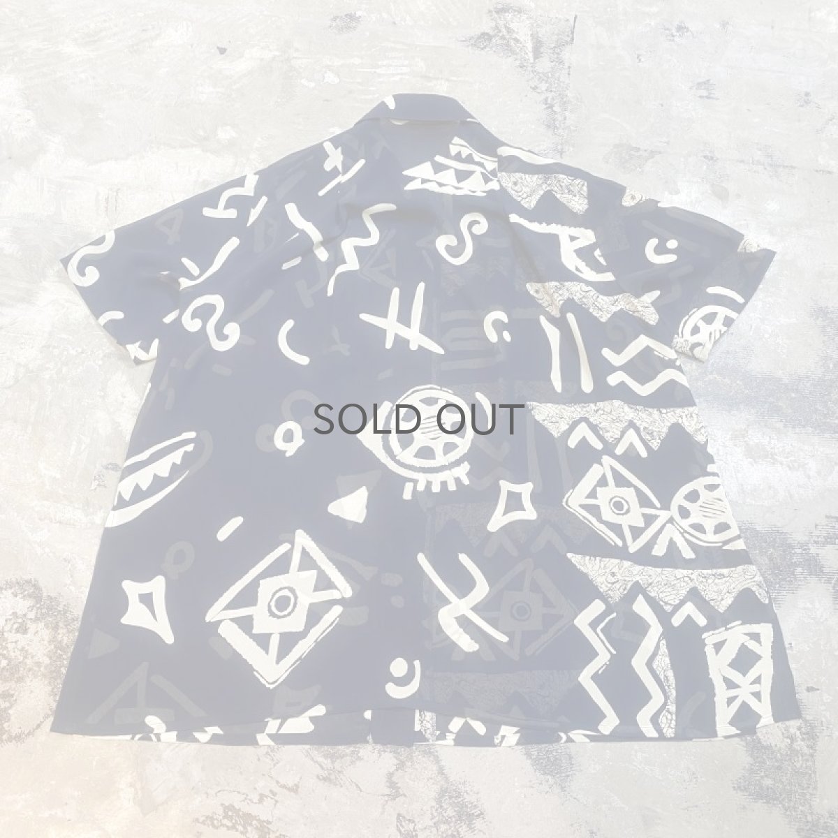 画像2: ARTISTIC GRAPHIC PATTERN S/S SHEER SHIRT / Mens L (2)