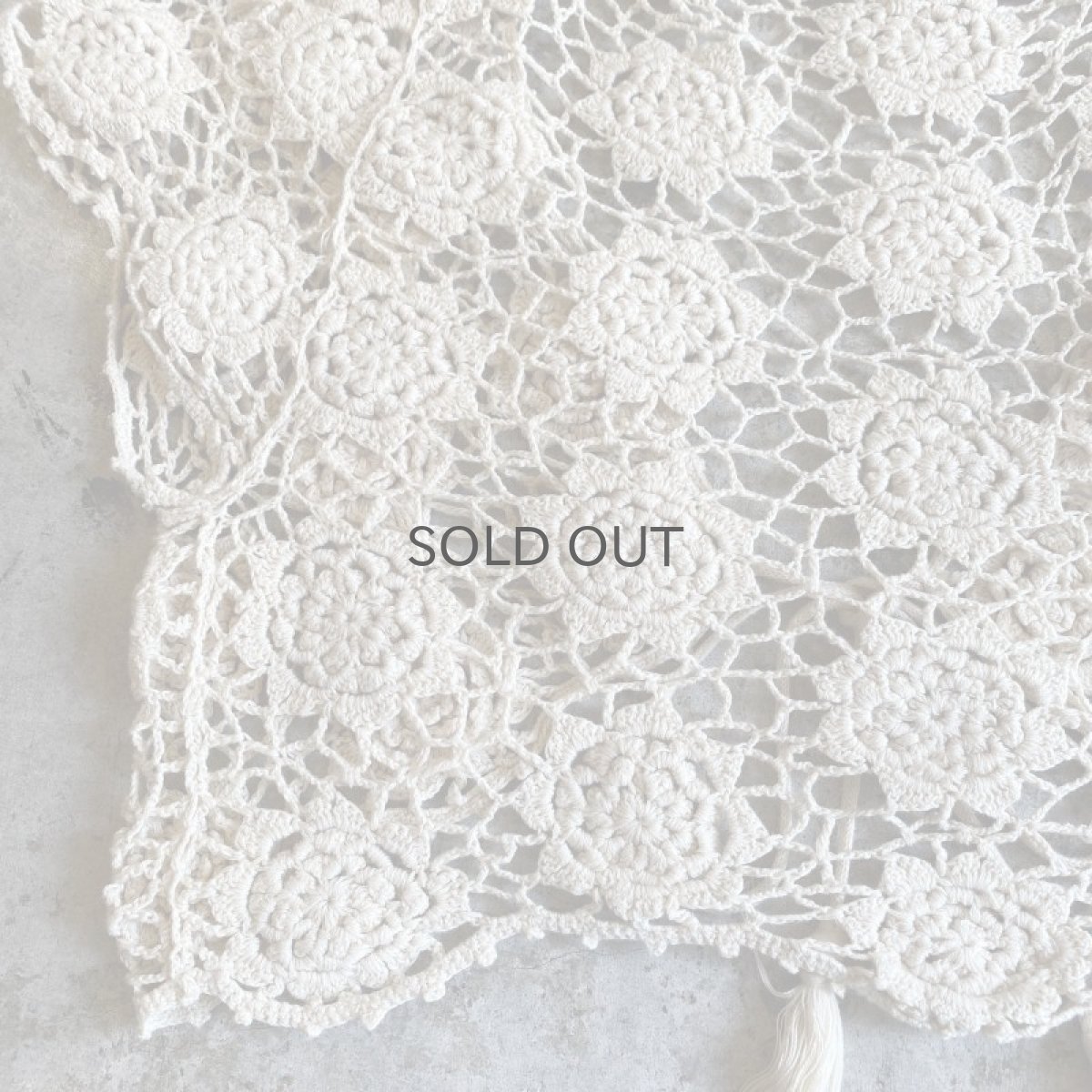 画像10: IVORY COLOR CROCHET SHORT DESIGN CARDIGAN / Ladies M (10)