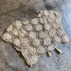 画像11: IVORY COLOR CROCHET SHORT DESIGN CARDIGAN / Ladies M (11)