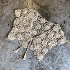 画像4: IVORY COLOR CROCHET SHORT DESIGN CARDIGAN / Ladies M (4)