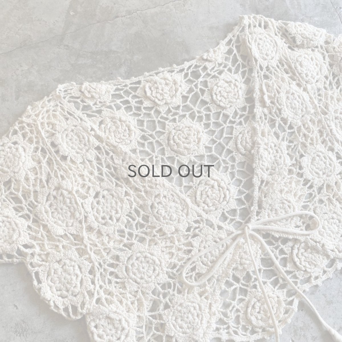 画像3: IVORY COLOR CROCHET SHORT DESIGN CARDIGAN / Ladies M (3)