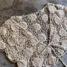 画像3: IVORY COLOR CROCHET SHORT DESIGN CARDIGAN / Ladies M (3)