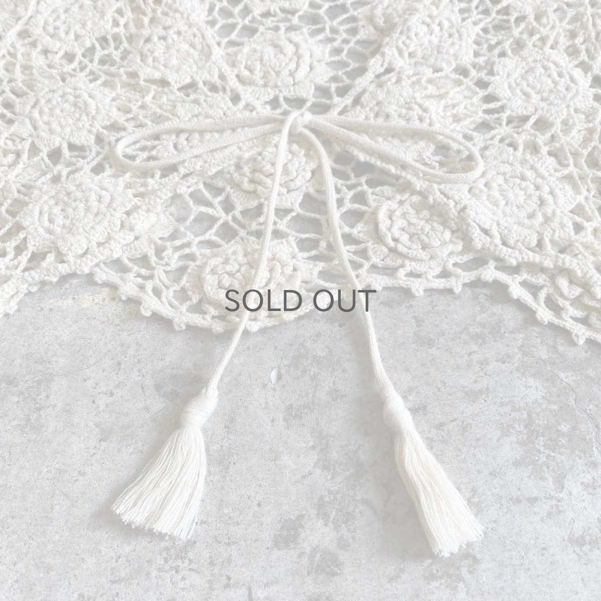 画像5: IVORY COLOR CROCHET SHORT DESIGN CARDIGAN / Ladies M (5)