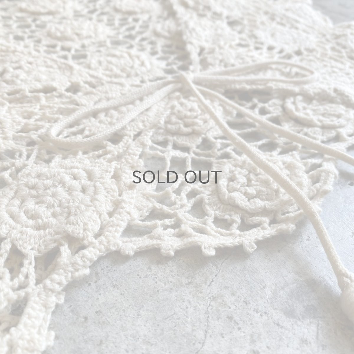 画像12: IVORY COLOR CROCHET SHORT DESIGN CARDIGAN / Ladies M (12)