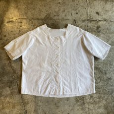 画像1: OLD SQUARE NECK DESIGN S/S BLOUSE / Ladies M (1)