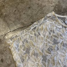 画像9: ALL OVER FLORAL PATTERN LACE DESIGN SHORT TOPS / Ladies M (9)