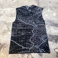 画像2: OLD WORLD MAP PATTERN CUT OFF N/S TEE / Mens L / MADE IN USA (2)