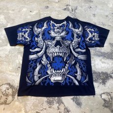 画像2: 【LIQUID BLUE】FLAME SKULL PRINTED S/S TEE / Mens 2X (2)