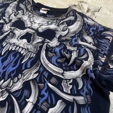 画像4: 【LIQUID BLUE】FLAME SKULL PRINTED S/S TEE / Mens 2X (4)