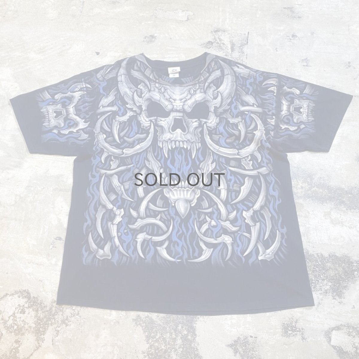 画像1: 【LIQUID BLUE】FLAME SKULL PRINTED S/S TEE / Mens 2X (1)