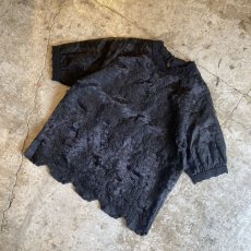 画像4: LACE DESIGN SHEER S/S BLOUSE / Ladies M  (4)