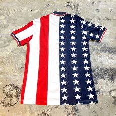 画像2: STARS & STRIPES PATTERN S/S POLO SHIRT / Mens M(XL) (2)