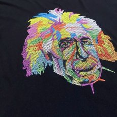 画像5: "Einstein" COLOR EMBROIDERY ART S/S TEE / Mens M (5)