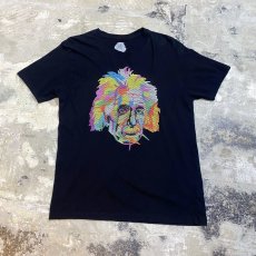 画像1: "Einstein" COLOR EMBROIDERY ART S/S TEE / Mens M (1)