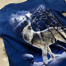 画像9: WOLF PRINTED TIE DYE PATTERN S/S TEE / Mens L (9)