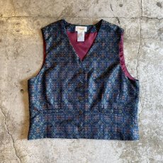 画像1: ALL OVER PATTERN COLOR DESIGN VEST / Ladies M (1)