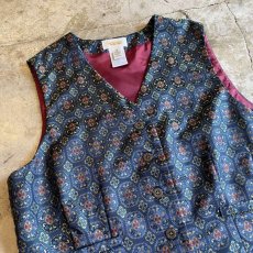 画像3: ALL OVER PATTERN COLOR DESIGN VEST / Ladies M (3)