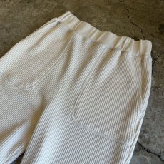 画像9: IVORY COLOR WAFFLE FLARE DESIGN PANTS / W23~29 (9)