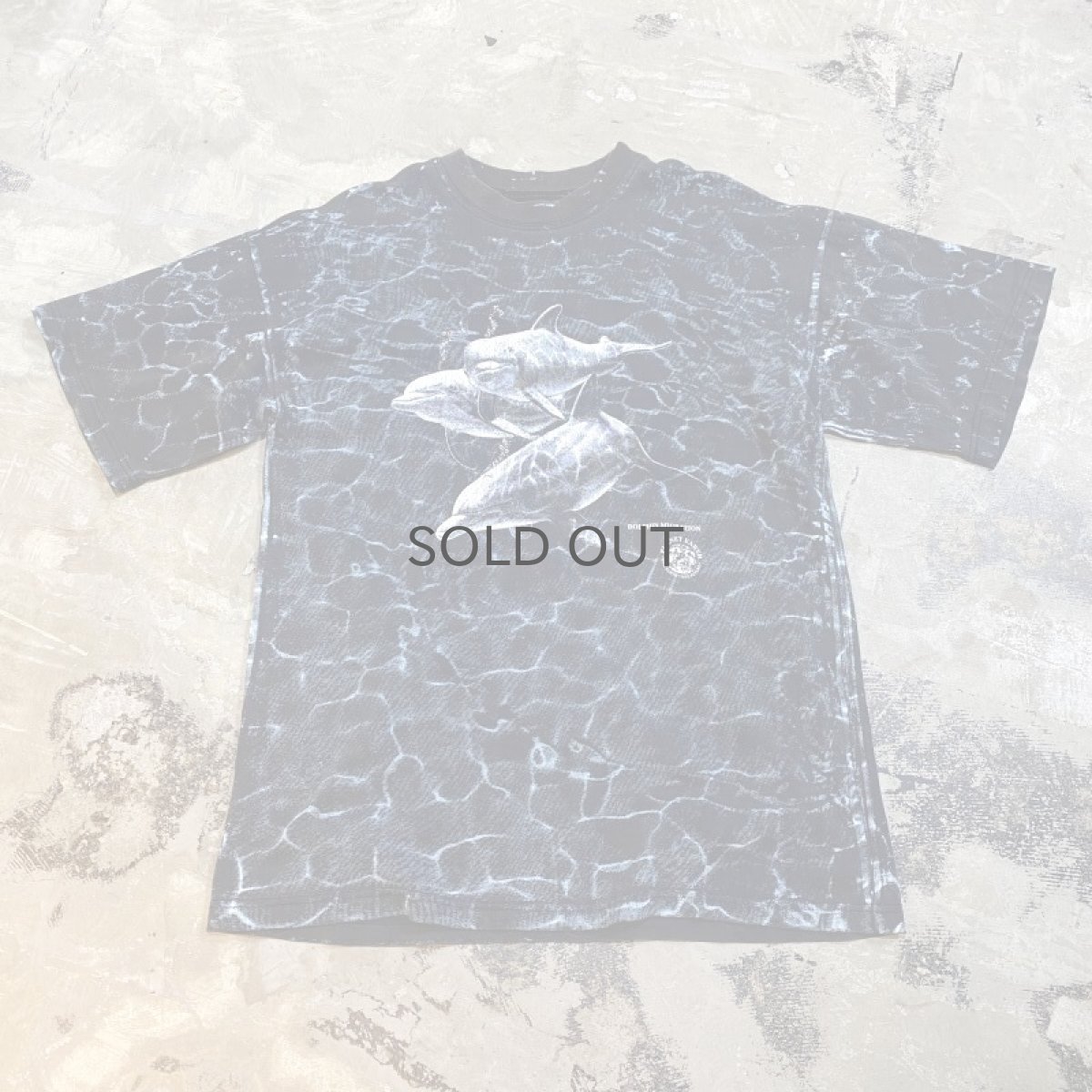 画像1: UNDERWATER DOLPHIN PRINTED PATTERN S/S TEE / Mens L (1)