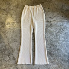 画像1: IVORY COLOR WAFFLE FLARE DESIGN PANTS / W23~29 (1)