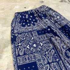 画像9: BANDANA PATTERN BLUE COLOR WIDE PANTS / FREE (9)