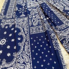 画像5: BANDANA PATTERN BLUE COLOR WIDE PANTS / FREE (5)