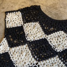 画像9: MONOCHROME COLOR CROCHET SERRATED DESIGN S/S TOPS / Ladies M (9)