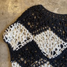 画像8: MONOCHROME COLOR CROCHET SERRATED DESIGN S/S TOPS / Ladies M (8)