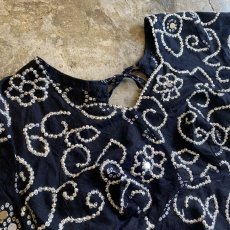 画像3: SPANGLE PATTERN SIDE LACE UP DESIGN SHORT TOPS / Ladies S  (3)