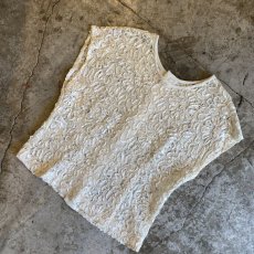 画像4: OLD RIBBON EMBROIDERY LACE DESIGN S/S TOPS / Ladies M (4)