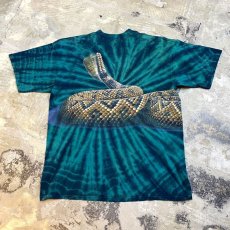 画像2: SNAKE PRINTED TIE DYE PATTERN S/S TEE / Mens XL (2)