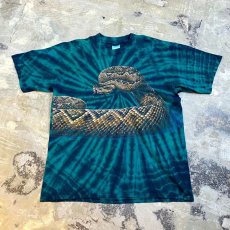 画像1: SNAKE PRINTED TIE DYE PATTERN S/S TEE / Mens XL (1)