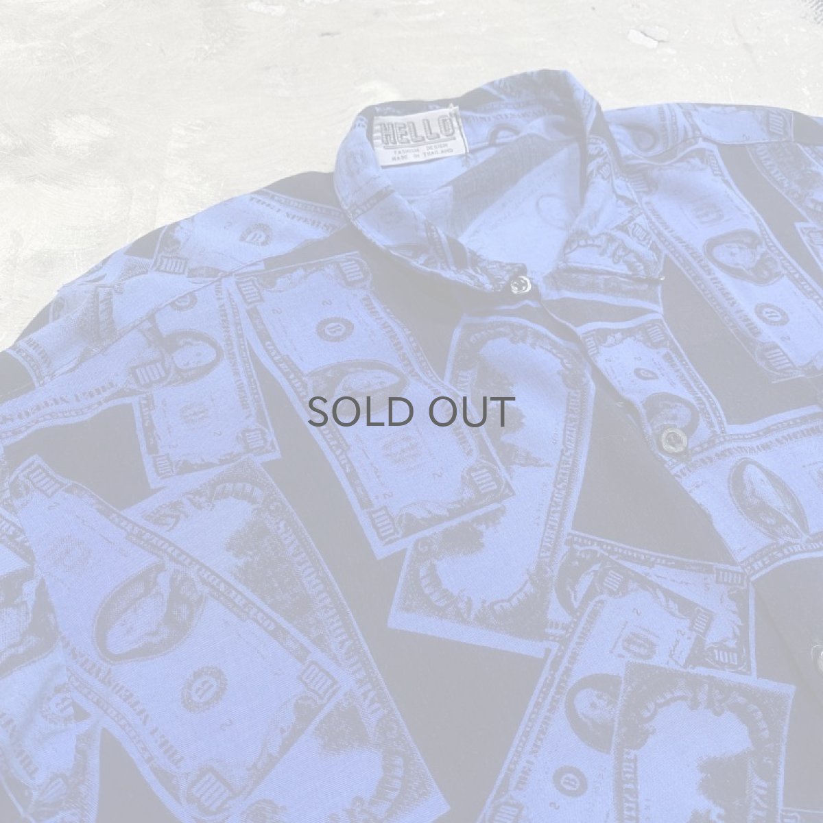 画像3: DOLLAR BILL PATTERN RAYON S/S SHIRT / Mens L (3)