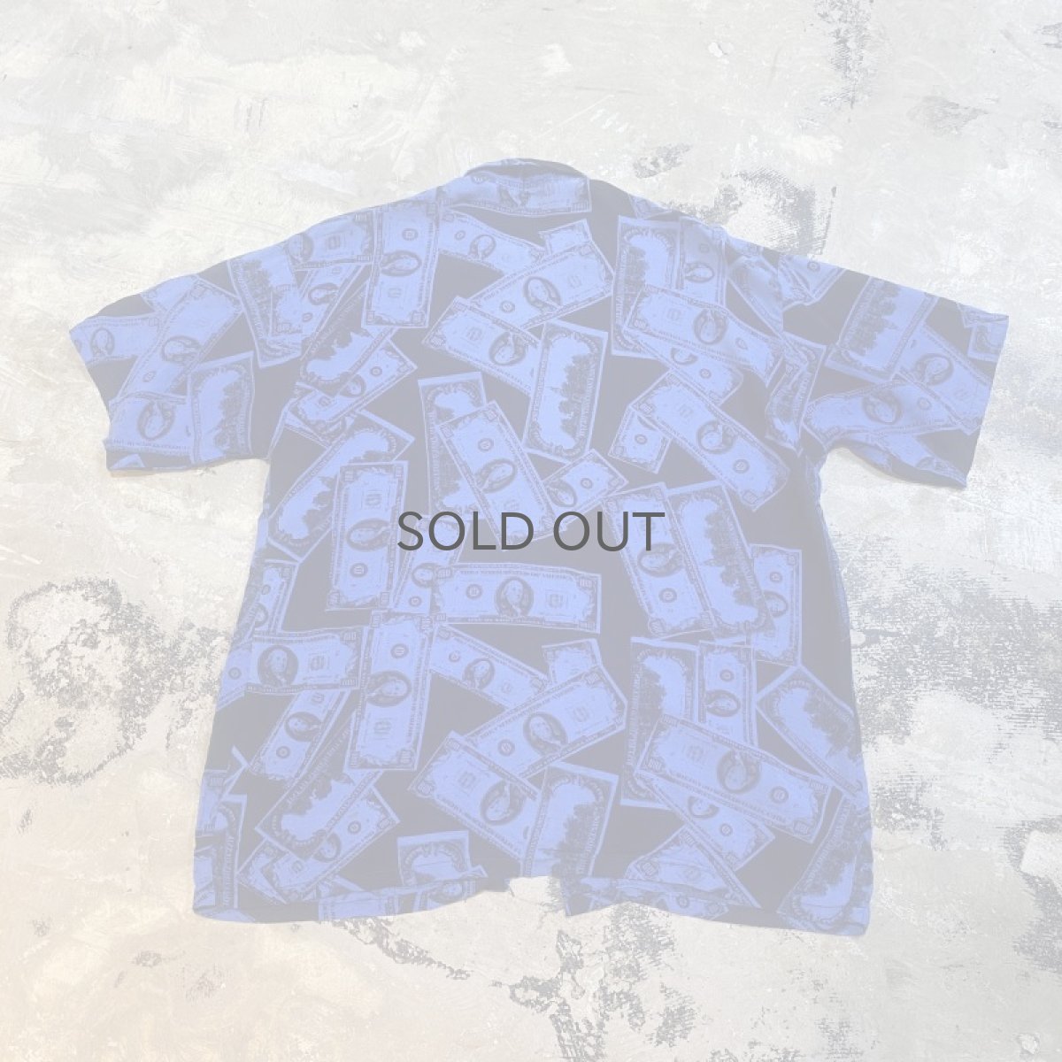 画像2: DOLLAR BILL PATTERN RAYON S/S SHIRT / Mens L (2)