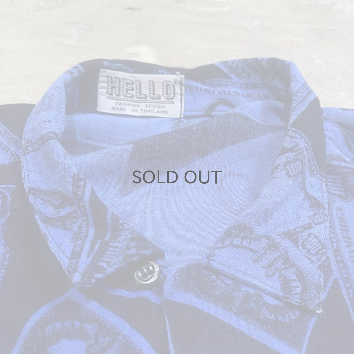 画像10: DOLLAR BILL PATTERN RAYON S/S SHIRT / Mens L (10)