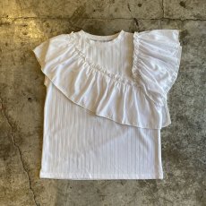 画像1: ASYMMETRY DESIGN FRILL N/S TOPS / Ladies M (1)