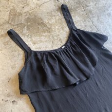 画像3: BLACK COLOR SHEER FRILL DESIGN CAMISOLE / Ladies M (3)