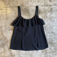 画像2: BLACK COLOR SHEER FRILL DESIGN CAMISOLE / Ladies M (2)