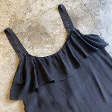 画像7: BLACK COLOR SHEER FRILL DESIGN CAMISOLE / Ladies M (7)